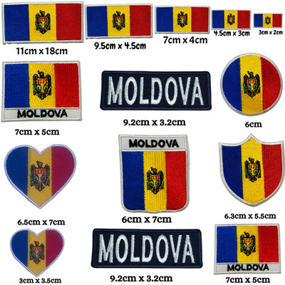 Moldova National Country Different Sizes Flag Iron On patch Embroidered Badge