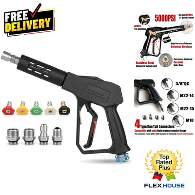 #ad Compact Swivel Pressure Washer Gun – 5000 PSI with Multiple Adapters amp; Nozzles $58.04