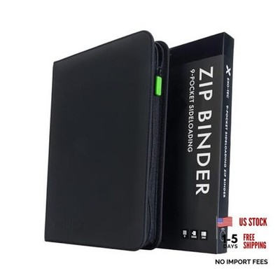  9 Pocket Trading Card Zip Binder, 360 Cards, Premium Exo-Tec Album Black