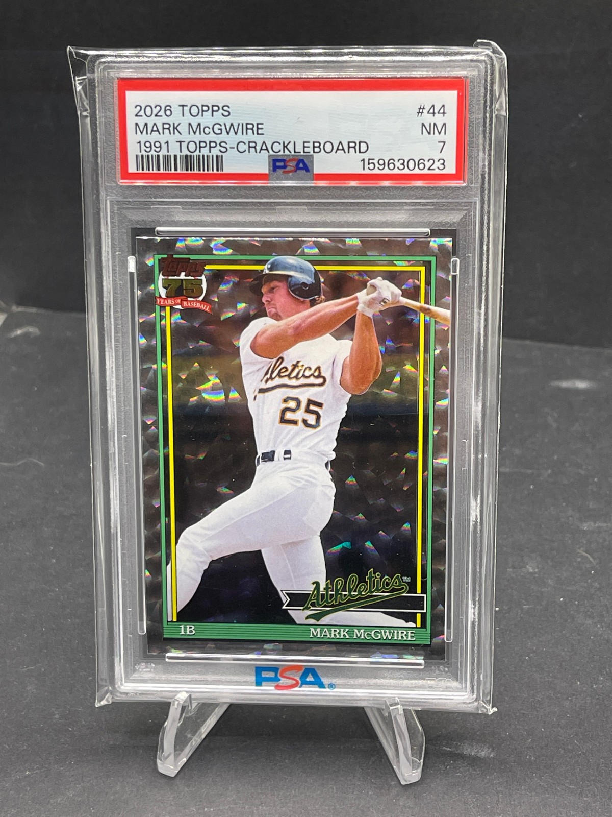 2026 TOPPS MARK MCGWIRE 1991 TOPPS CRACKLEBOARD INSERT #T91-44 PSA 7 NM