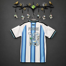 Argentina Home Messi #10 Embroidered Soccer Jersey Football Shirt