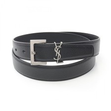 SAINT LAURENT Cassandra Belt 634440DTI0E100095 leather Black NEW Unisex