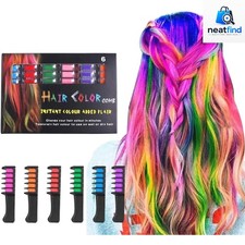 Hair Chalk Comb LAWOHO 6 Colors Temporary Hair Dye Marker Gifts for Girls...