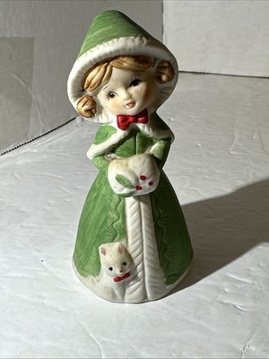 Vintage 1978 Jasco Christmas Merri Bell Caroler Girl Hand Muff And Kitten