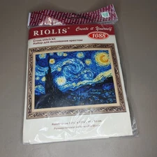 Riolis Counted Cross Stitch Kit Starry Night after Van Gogh`s Painting DIY 15x11