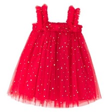 Baby Girls Tulle Tutu Dress Birthday Party Tulle 2-3T 7335e Sequin Star-red