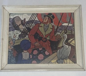 Vintage 1932 Post Toasties Cereal Jigsaw Puzzle Framed