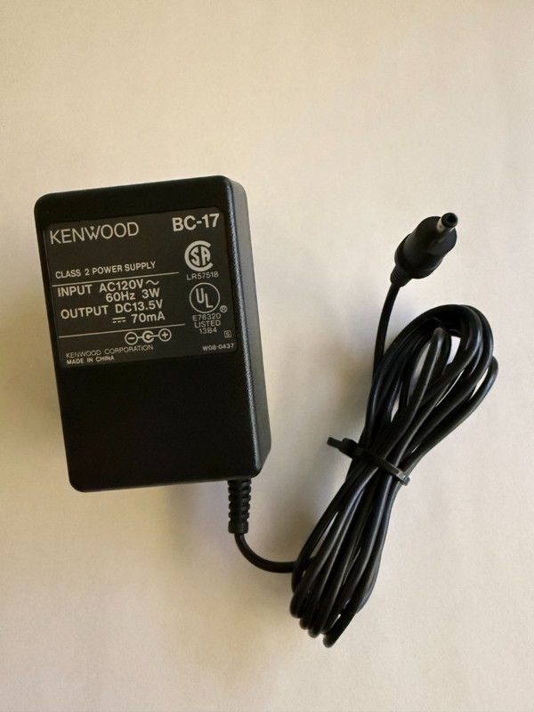 Kenwood BC-17 W08-0437 13.5V DC 70mA Power Supply / Charger - Excellent / Tested