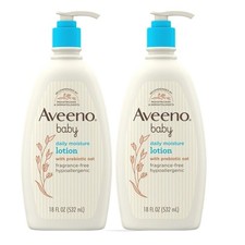 Aveeno Baby Daily Moisture Lotion, For Delicate Skin, Fragrance Free, 2 pk./18 f