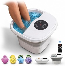 Collapsible Foot Spa Electric Rotary Massage, Heated Foot Bath with Bubbles and