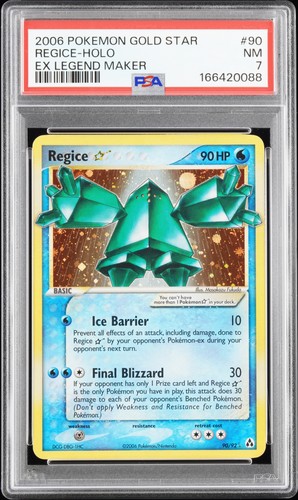 2006 POKEMON EX LEGEND MAKER GOLD STAR #90 REGICE-HOLO PSA 7