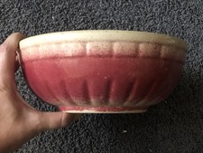 Yellow Ware Raspberry Mixing Bowl Pottery Sto...