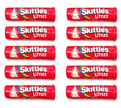 10 Skittles Littles Original Chewy Christmas Candy Skittles Littles Tube, 1.9 oz