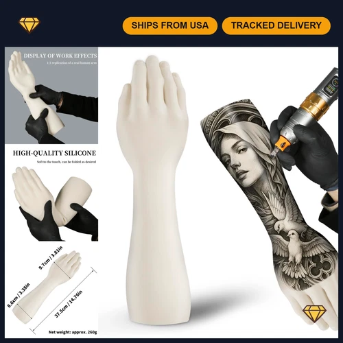 Soft Silicone Tattoo Practice Arm - High-Fidelity Skin for Tattoo Art Display, H video thumbnail