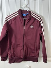 Burgundy Adidas Originals Track Jacket Classic Large 13-14 Youth 