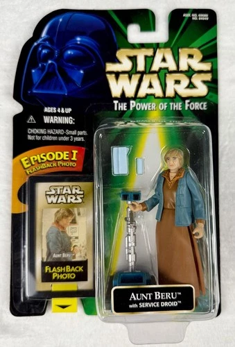 Vintage - Star Wars POTF2 Aunt Beru w Service Droid Flashback Photo Green Card