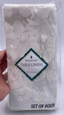 NEW Waterford Linens Dinner Napkins Set of 4 Kingscourt Palm Floral 21"x21"