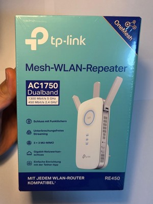 TP-Link RE450 AC1750 Mesh WLAN Repeater, Wi-Fi Extender, Dualband, Gigabit Port