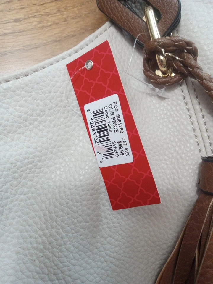 Kelly & Katie NUEVO 19 x 11 x 6 Beige, Bolsillos Internos Doble Asas Cartera, Bolso de Mano Foto 3 de 4