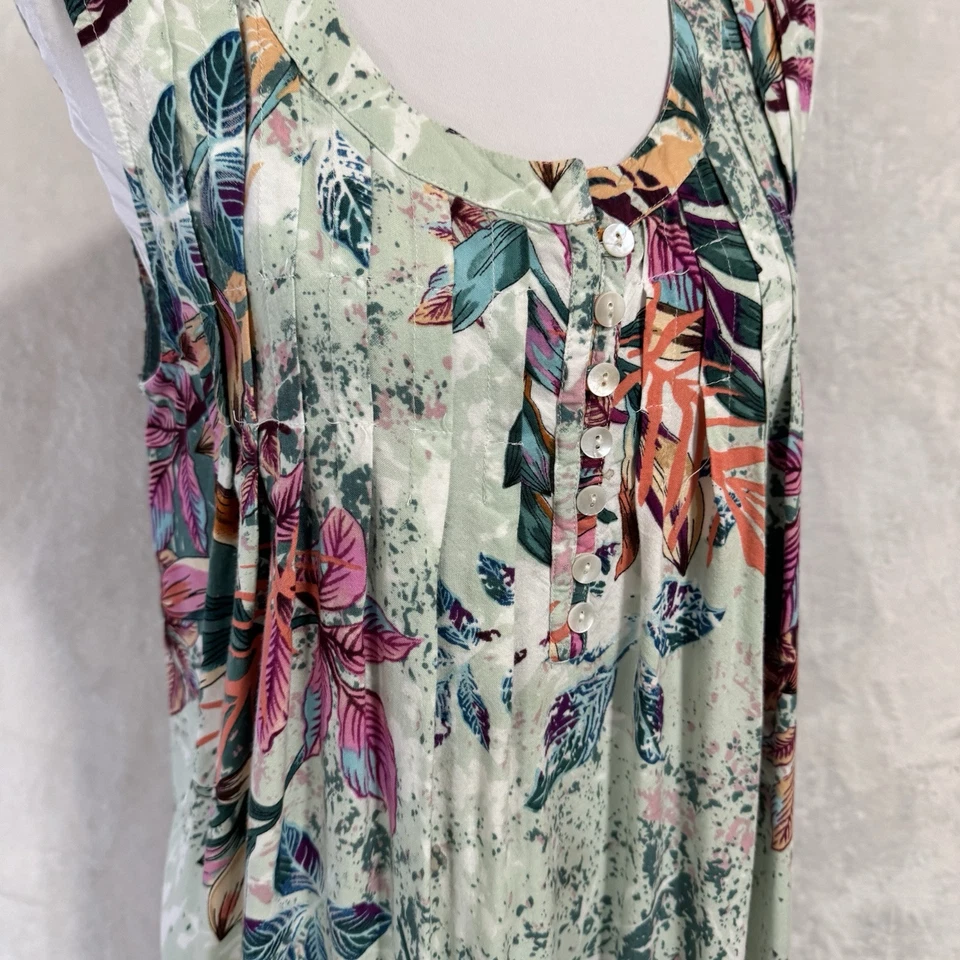 Vestido recto midi tejido Y2K Expressions talla M de gran tamaño floral tropical informal Foto 4 de 4