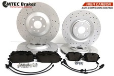 Audi Q7 15- Avant Arrière Haut Carbone Revêtu Perforé Frein Plaquettes Disques