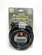 ADURO SPORT Universal 4 Digit Combination Braided Steel Lock SELF COILING Sealed