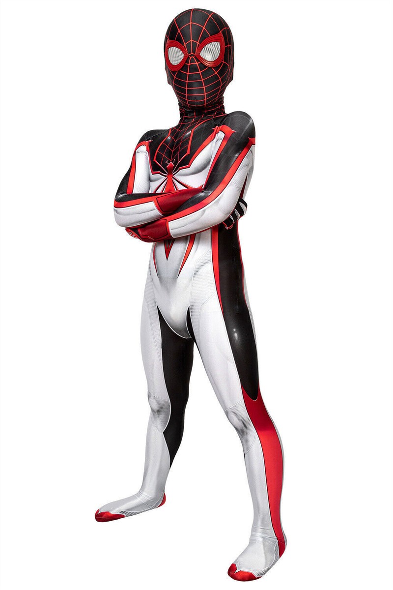 Costume Cosplay Spider-Man Miles Morales Per Bambini - Abito Stampato 3D Nuovo Con Etichette