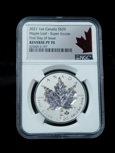 2021 $20 Canada Super Incuse Maple Leaf 1 oz Silver - NGC Reverse Proof 70 FDOI