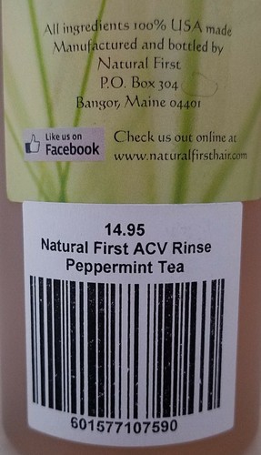 Natural First Organic APPLE CIDER VINEGAR Finishing Rinse w PEPPERMINT TEA 8oz - Picture 10 of 12