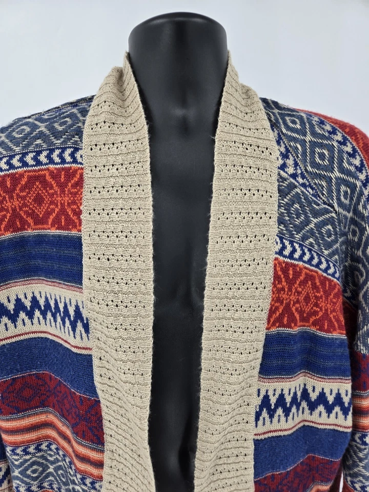 Cárdigan Jeans By Buffalo L/XL Mantón Rojo Suroeste Botón Tejido Suéter Para Mujer Foto 3 de 4