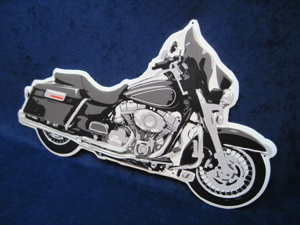 MOTOCICLETA ~ Letrero de metal troquelado en relieve de 22" ~ Barra de cueva de hombre de garaje ~ HECHO en EE. UU. Foto 4 de 4