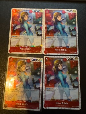 OP05-010 Nico Robin Jolly Roger Foil PRB-01 x4 Playset One Piece Card Game TCG