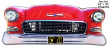1955 Red Chevy Car Front End Cut Out 24.5 Heavy Duty Usa Made Metal Decor Sign
