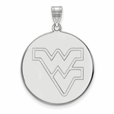 Sterling Silber West Virginia W-V XL Scheibe Anhänger