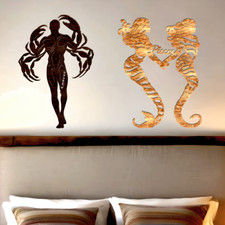 Geschenk zum Geburtstag Sternzeichen Holz Wanddeko 3D Wandtattoo Design exklusiv