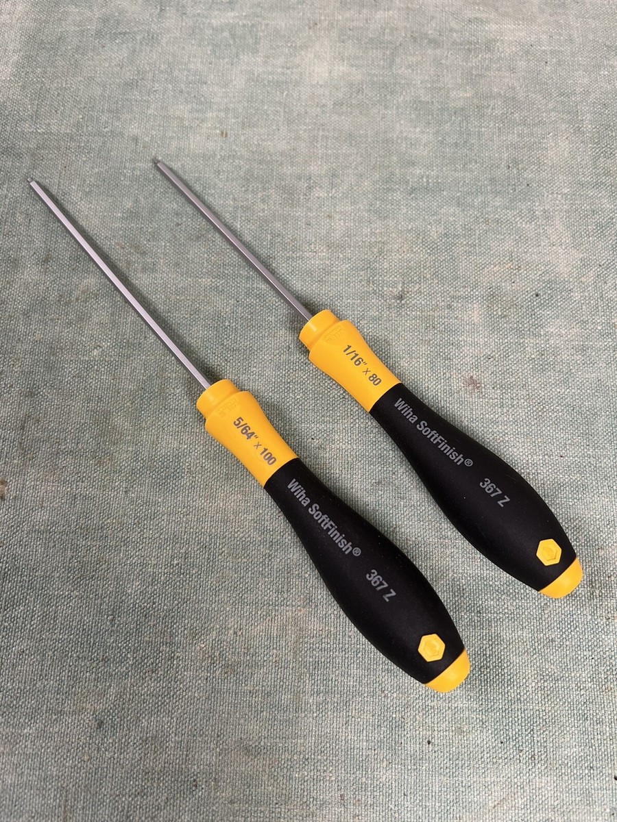 2X Wiha 367 Z Soft Finish SAE Ball End Hex Drivers - 1/16”x80mm
