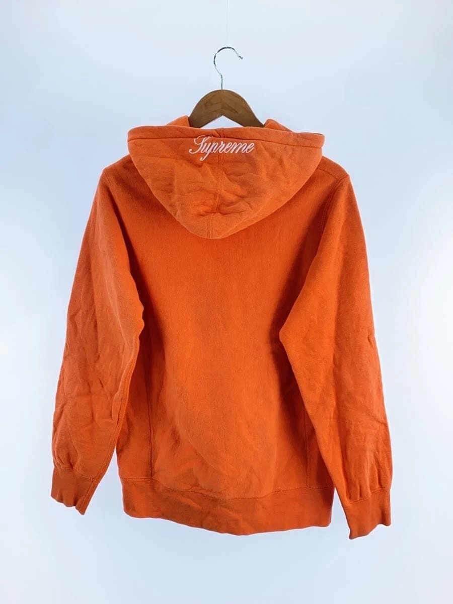 Felpa Supreme con cappuccio M cotone arancione tinta unita usata