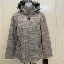 New Wtag-gerry Gray Marled Hooded Jacket M