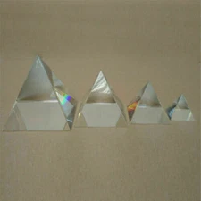 50MM Clear Optical Glass Pyramid Crystal Healing Prism Science AAA