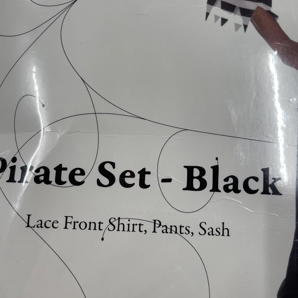 Conjunto Pirata Hombre Fiesta Disfraz Encaje Frontal Camisa, Pantalones, Faja (Talla Única) Foto 3 de 4