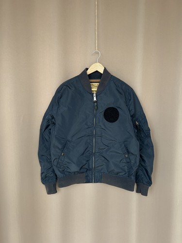 Alpha Industries Mens Full-Zip Bomber Jacket Size M Navy Aviator Windbreaker - 第 1/15 張圖片