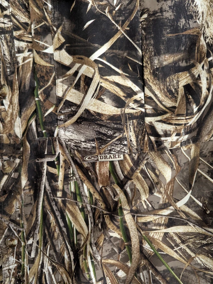 Drake Button Down Shirt Men's 2XL REALTREE Max-5 Waterfowl Hunting Camo Vented - Image 4 of 4