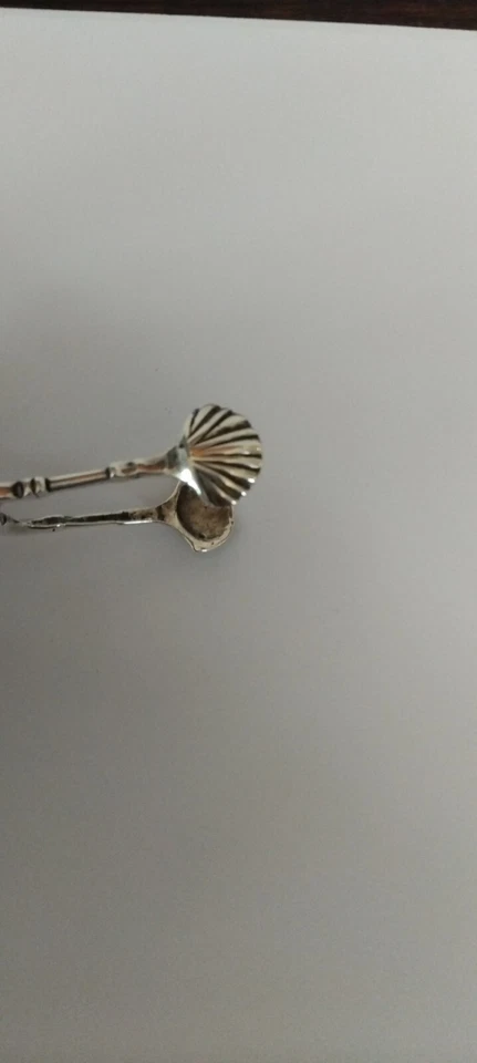 Pinças de chá georgianas antigas prata açúcar gelo pequenas - Imagem 4 de 4