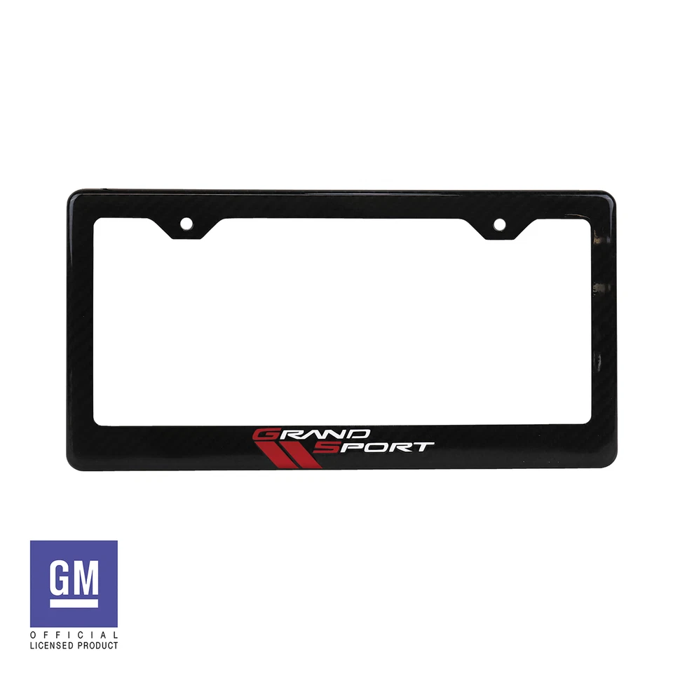 License Plate Frame-Carbon Fiber-Red-White Grand Sport -2010-2013 C6 Corvette - Imagem 2 de 4