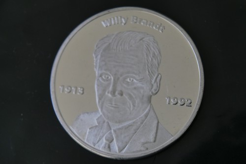 Seltene Willy Brandt Medaille Silber Münze höchste Auszeichnung SPD Mitglieder - Picture 4 of 9
