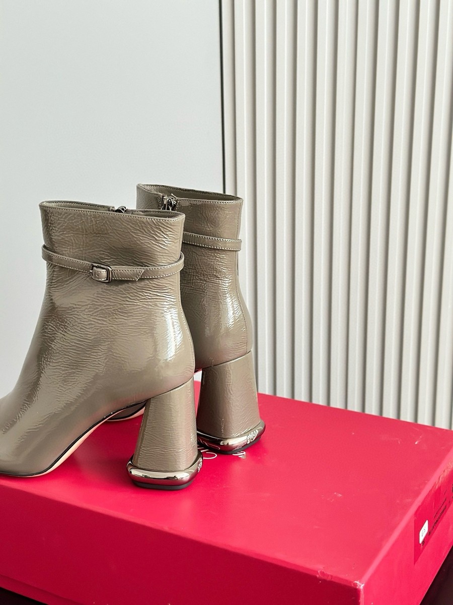 Roger Vivier Women Patent Leather Buckled Ankle Boots | eBay