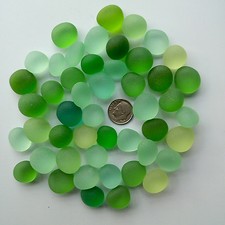round sea beach glass 15-18mm 10 pcs pebble lots green lime jewelry use