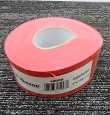 (QTY 2) CH Hanson Barricade Tape DANGER Red 1000' x 3" x 3 Mil 14998