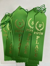 Lot of 20 Award Ribbons FIFTH PLACE  Green New With Card 2" x 8"