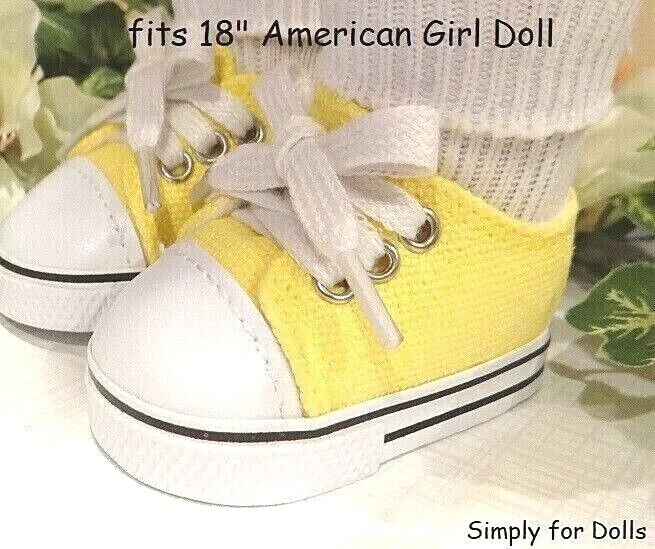 YELLOW Canvas Tennis Sneakers fits 18